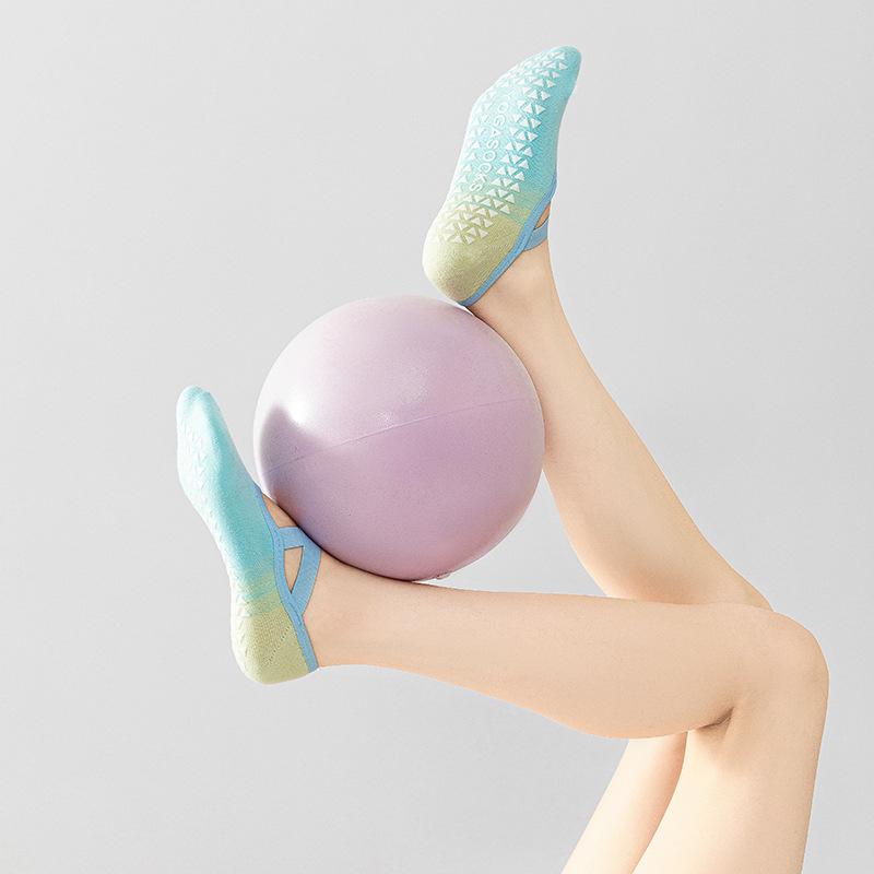 Yoga Socks Women Gradient Silicone Non-slip Pilates Grip No-show Yoga Socks Barre Dance Fitness Training Sport Socks