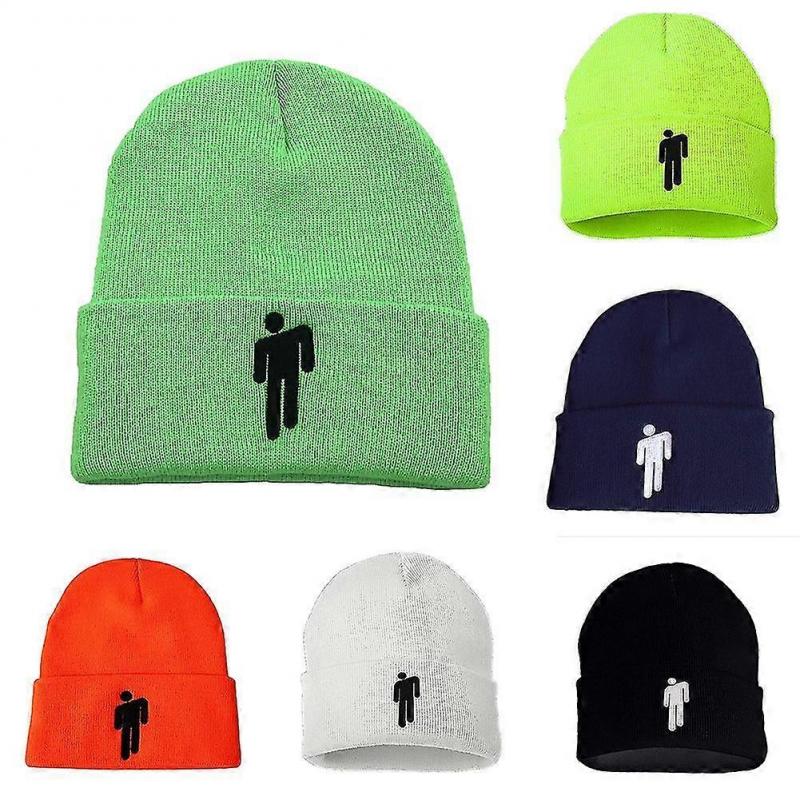 Mode Unisex Höst Vinter Billie Eilish Broderad Stickad Mössa Hip Hop Mössa