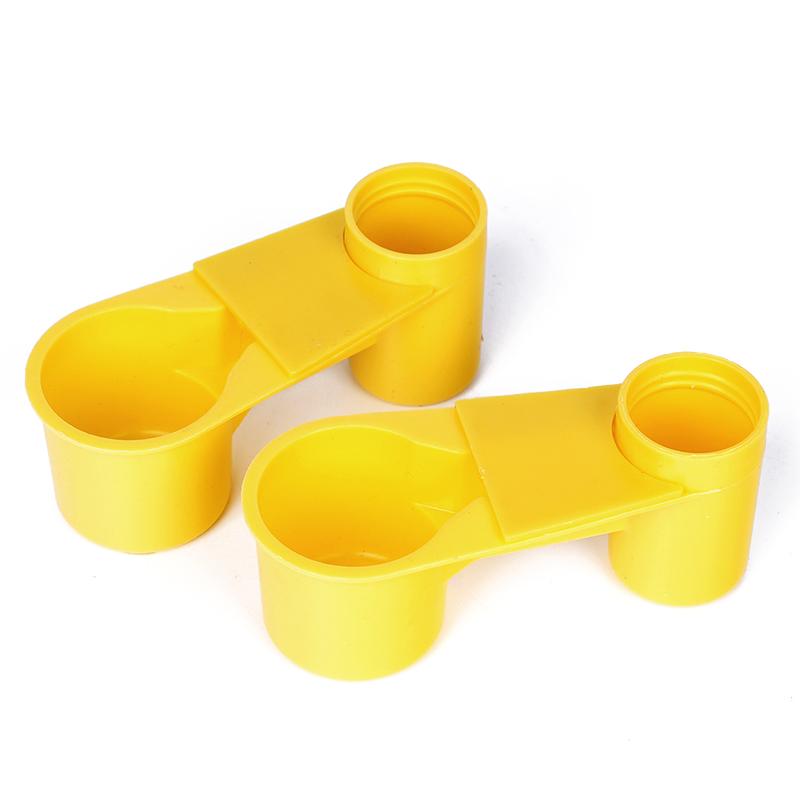 

10pcs Plastic Birds Drinker Water Cups Quail Pigeon Double Water Cups Bottle Pet Drinker Cup Bowl Bird Feeder Tools 10pcs жёлтый