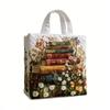Quilted Fabric Bag with Autumn Forest Leaf Pattern Large Capacity Shoulder Handbag for Everyday Use