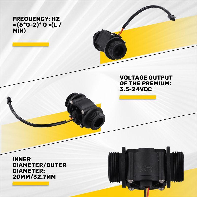 A20F-DN25 FS400A G1 Zoll Wasser Durchfluss Sensor Hallen Durchflussmesser Zähler 2-60L/Min 1.75Mpa