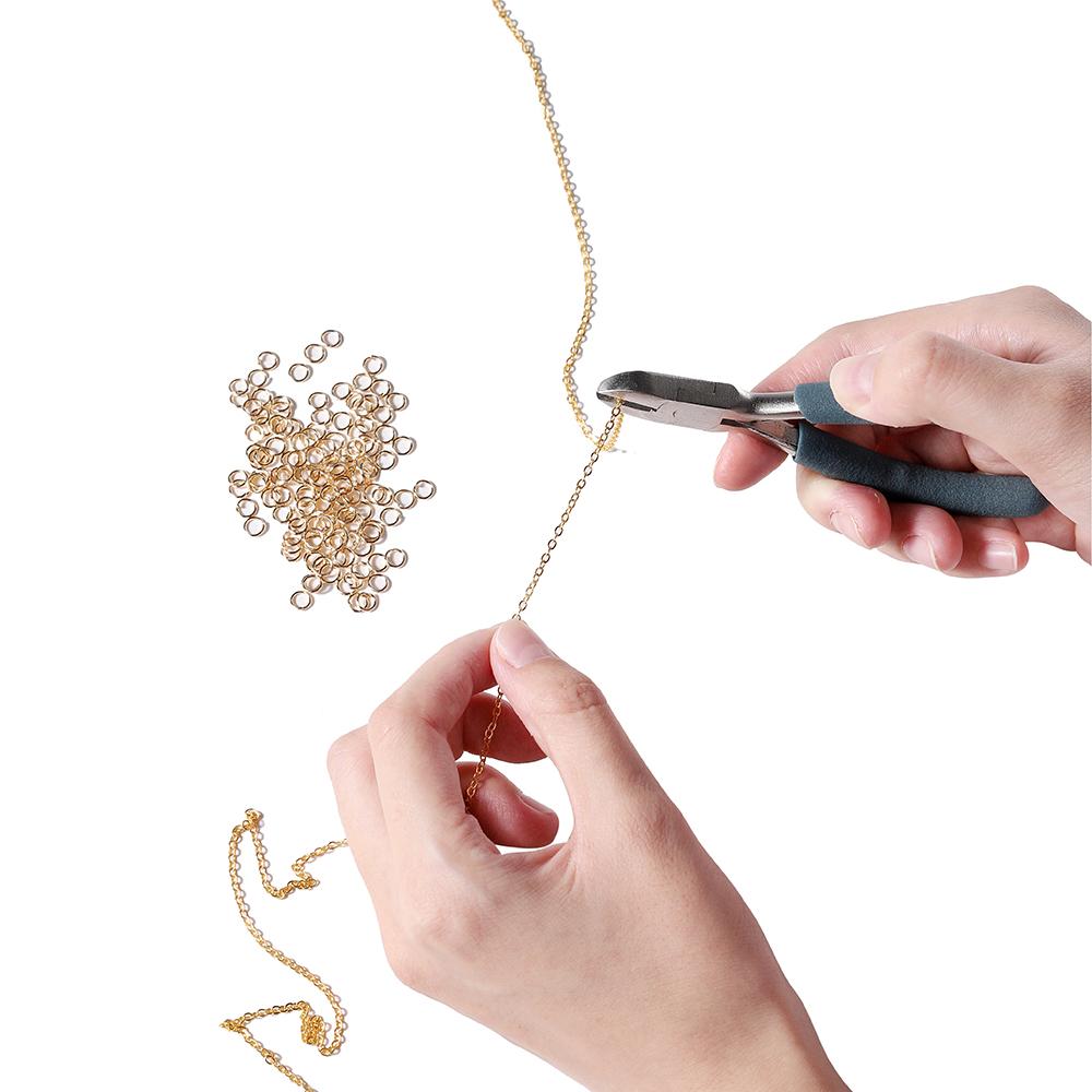 1 Set 3m Iron Cable Chain Connector Link Chains With Jump Rings Lobster Clasps Jewelry Making Set DIY Necklace Materials Finding