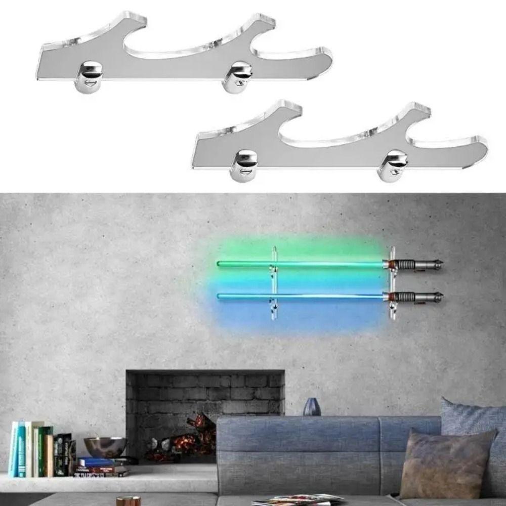 2Pcs Acrylic Lightsaber Showing Stand Transparent Decorative Lightsaber Display Rack Easy To Install Expandable