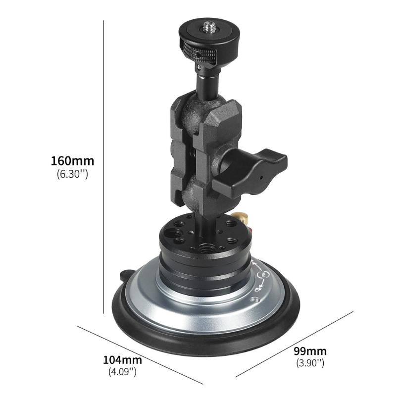 Quick Install Alloy Car Camera Holder Featuring 360 Rotate And Strong Suction For Stable On Vehicles