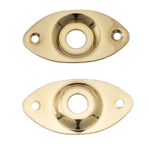 Musiclily Basic Cat's Eye Jack Plate for Electric Guitar/Bass, Gold (Pack of 2)