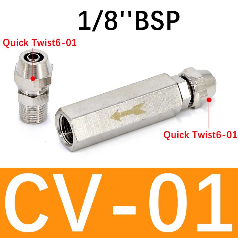 Valvola di non ritorno pneumatica 6mm 8mm 10mm 1/4 OD Tubo Valvola unidirezionale Aria Gas Via singola Valvola in ottone Adattatore raccordo tubo compressore d'aria