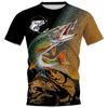 3D Printed T-Shirt Men's Women's Summer Bass Fishing Short Sleeves Casual Street Loose Comfort Plus Size Men's