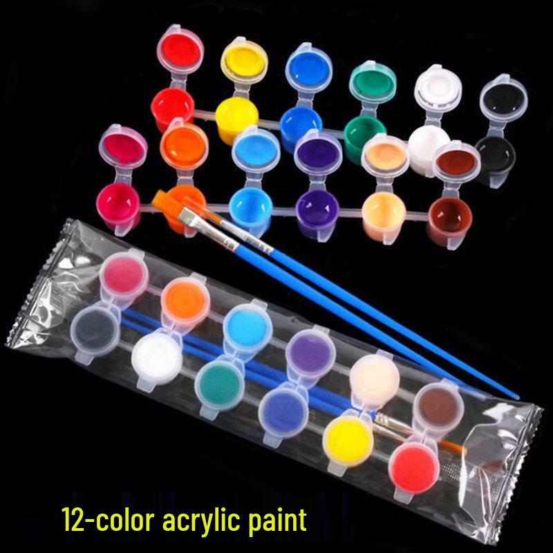 12-Color Waterproof Pigment Set for Kids - DIY Art, Graffiti, and Plaster Painting with 6 Interconnected Pigment Strips