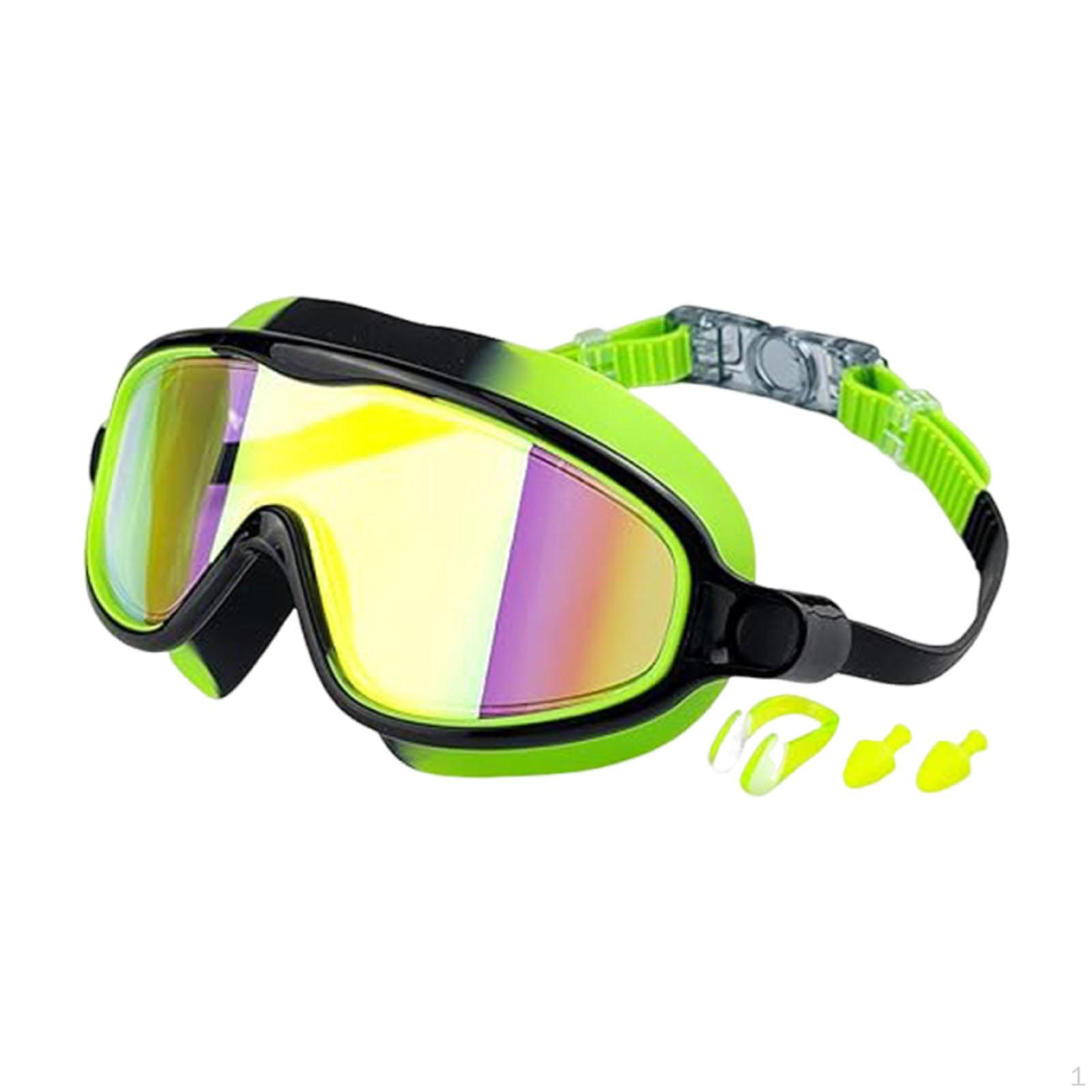 

Swimming Goggles for Outdoor Activities with Wide View Green Black