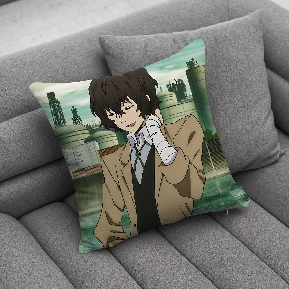 Cartoon Character Dazai OOsamu Pillow Case Pillowcase Home Sofa Cushions Car Cushions Pillowcover Office Pillowshell Pillow