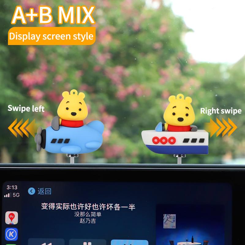 Central Control Screen Car Ornament Skateboard Bear Sliding Bear Creative Car Cartoon Interior Decoration Universal