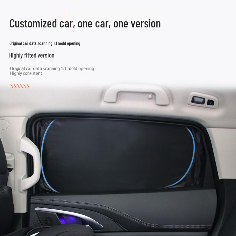 Lightproof Side Window Sunshade & Privacy Curtain for Tesla Model 3/Y - Heat Insulation & Sun Protection