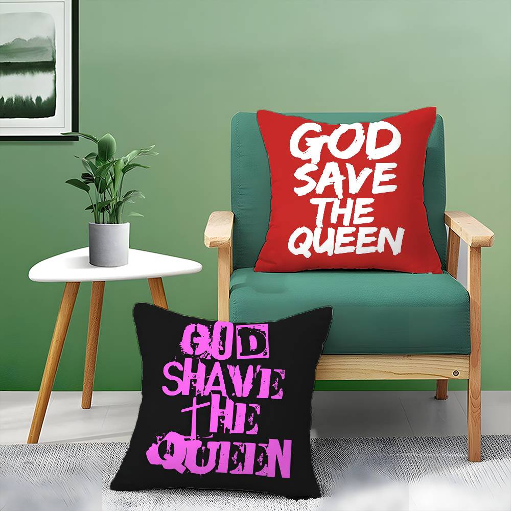 Luxurious Design Save The Queen-A Pillow Case Anti-dustmite Pillowcase Invisible Zipper Silky Short Plush Sofa Cushion Cover