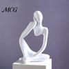Minimalist Art Statue Thinker Statue, Modern Abstract Sculpture, 3D Printed Home Office Decoration Collectible Figurine for Bookshelf Desktop