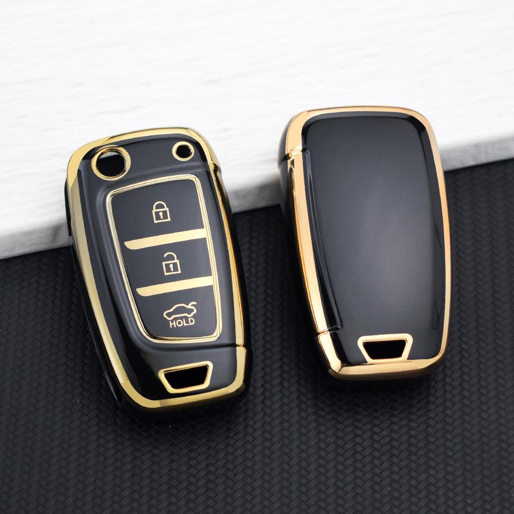 3 Buttons Tpu Car Key Case Cover For Hyundai Tucson For Hyundai I30 Accent Tucson Ix35 Solaris Elantra Kona Celesta Sonata Rings