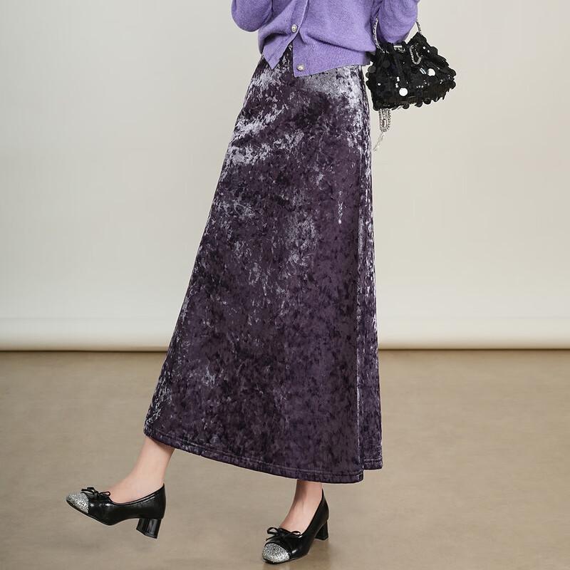Women's Elegant Velvet A-Line Long Skirt
