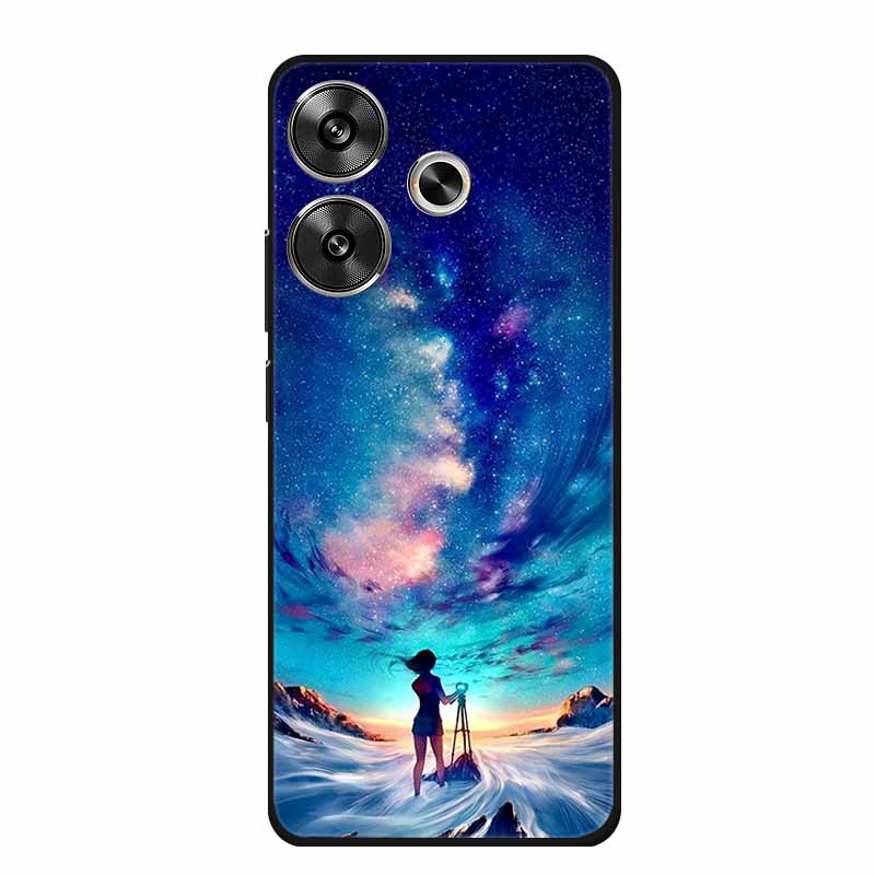 Phone Case For Xiaomi Poco M6 4G Back Cover Case Shockproof Black Silicone Soft Funda For Poco M6 Case PocoM6 M 6 6.79" Coque