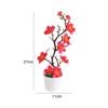 5 Colors Artificial Potted Plant 11*27cm Simulated Tree Ornaments New Plum Blossom Pot