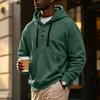 Men's Hoodie with Button Front, Casual Athletic Pullover Sweatshirt for Workout and Everyday Wear