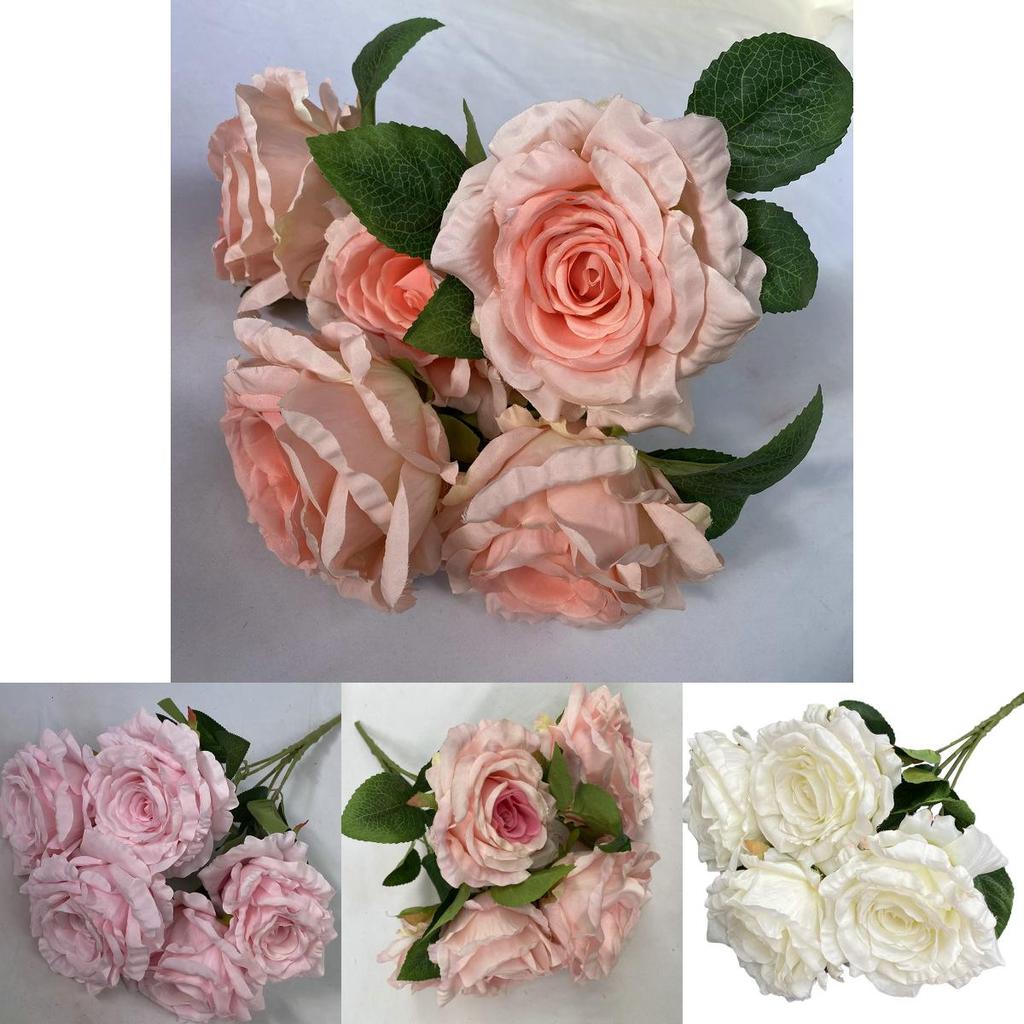 Bouquet de Fleurs Artificielles en Soie Rose Décoration de Mariage Maison Photographie Accessoire Floral