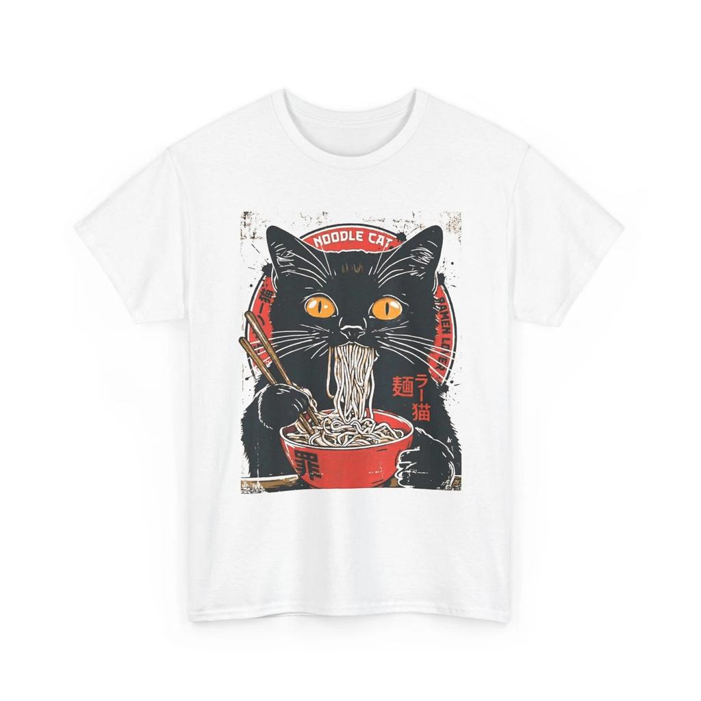 Noodle Cat Ramen Lover Japanese Food Cat Art Design T-Shirt