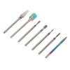 7pcs Ceramic Nail Drill Bit Rotatable Polishing Shaping Portable Cuticle Remover Bits for Nail Salon Home