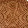 Coffee Table Decorative Tray Traditional Design Round Serving Tray with Solid Wood Handle Hand Woven Large Capacity for Home