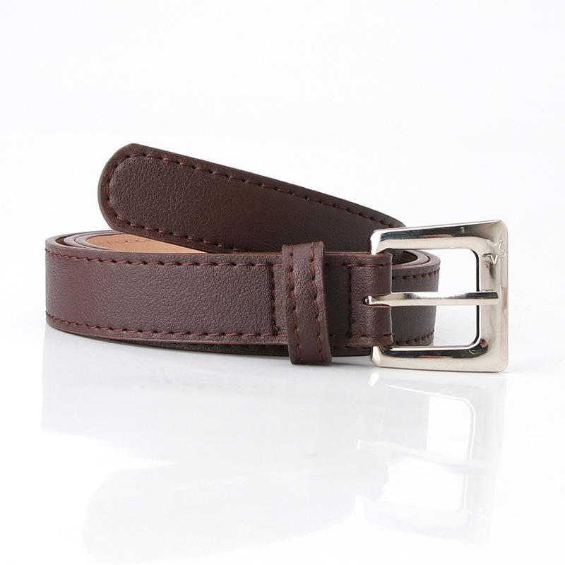 

Простой повседневный женский ремень в корейском стиле, модный студенческий ремень для джинсов, с пряжкой-пином, ремень из ПУ кожи