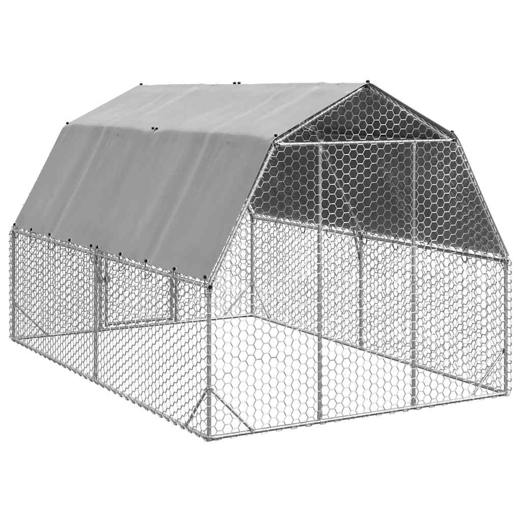 Vidaxl Coop With Roof 2.5X4X2.25 M Galvanized Steel