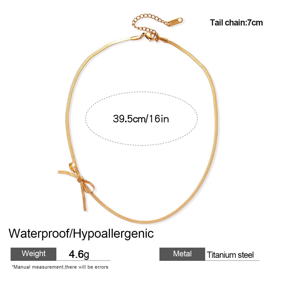 

Ожерелье-чокер из нержавеющей стали с бантом для ключицы - Универсальное, модное украшение для женщин