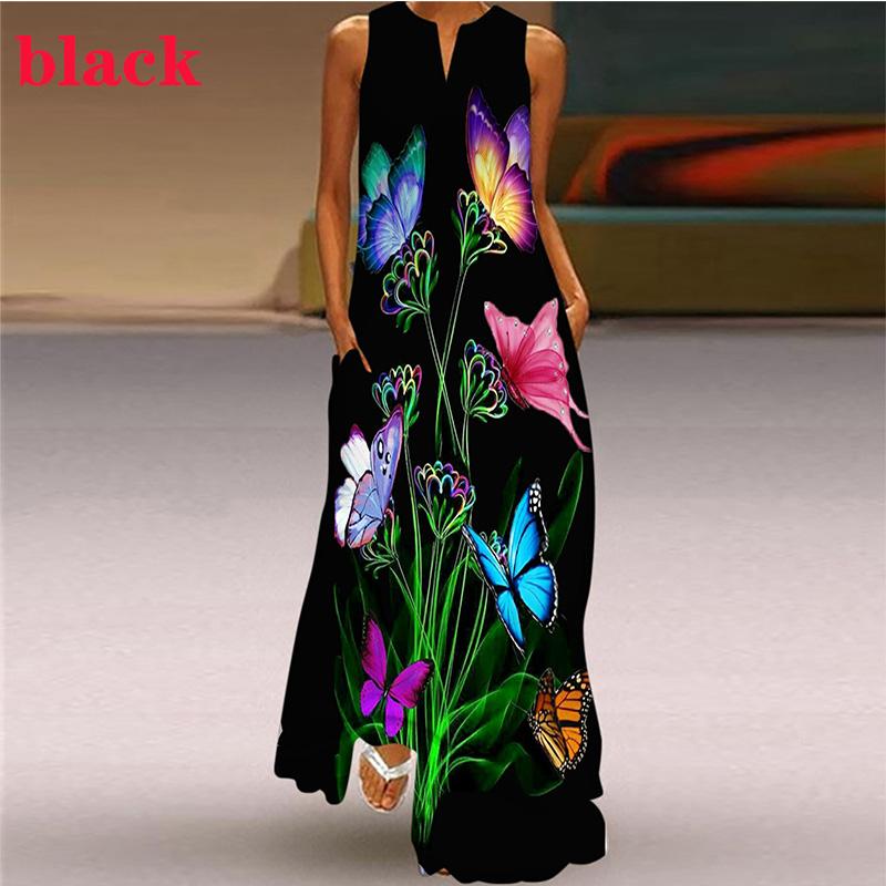 Nuevo estilo Damas Vestido largo Verano Vestido sin mangas Plus Size Casual Vestido  Suelto Moda Vestido de Vacaciones comprar a buen precio — entrega gratuita,  reseñas reales con fotos — Joom