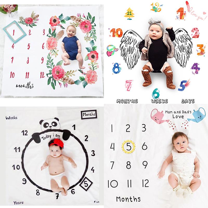 Baby Monthly Milestone Photo Props Background Blanket Unisex Photo Accessories