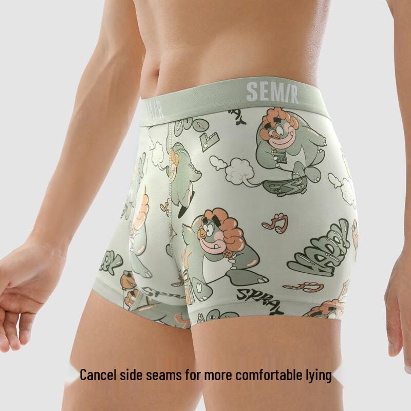 Semir Men's 7A Antibacterial Pure Cotton Boxer Briefs (3-Pack)