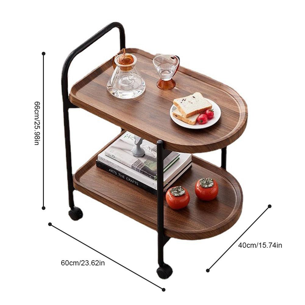Walnut Wood Nordic Corner Table Large Capacity Movable Small Desk Wear Resist Storage Shelf for Reading Book Tea Vase