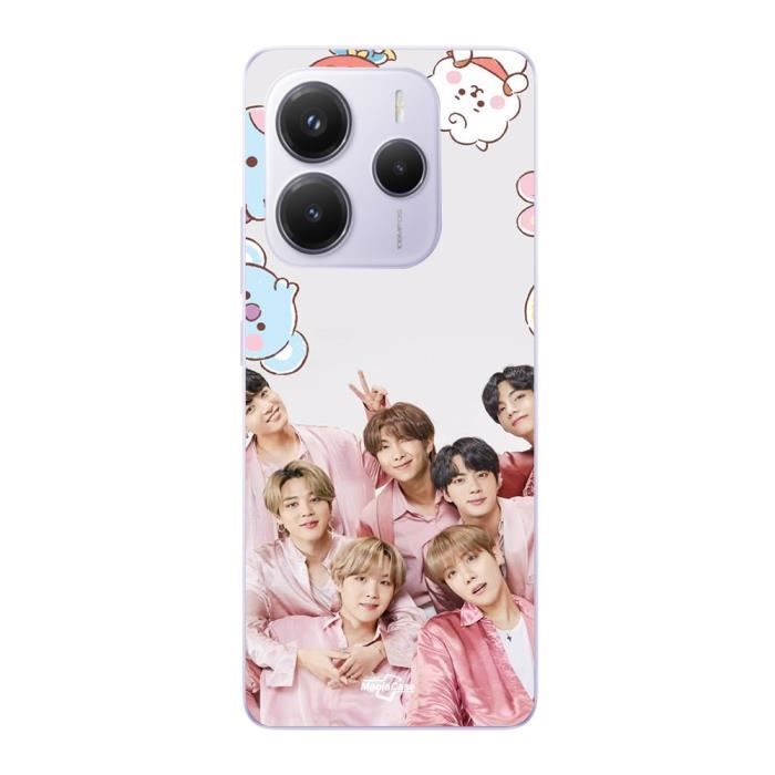 Coque - Maniacase - Xiaomi Redmi Note 14 5G - Kpop BTS - Souple - Rose rosa