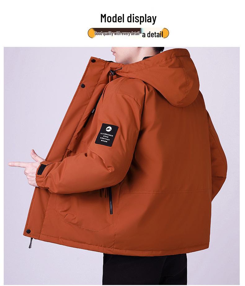 Men's Trendy Hooded Winter Jacket - Thick, Warm, Cotton-Padded Coat