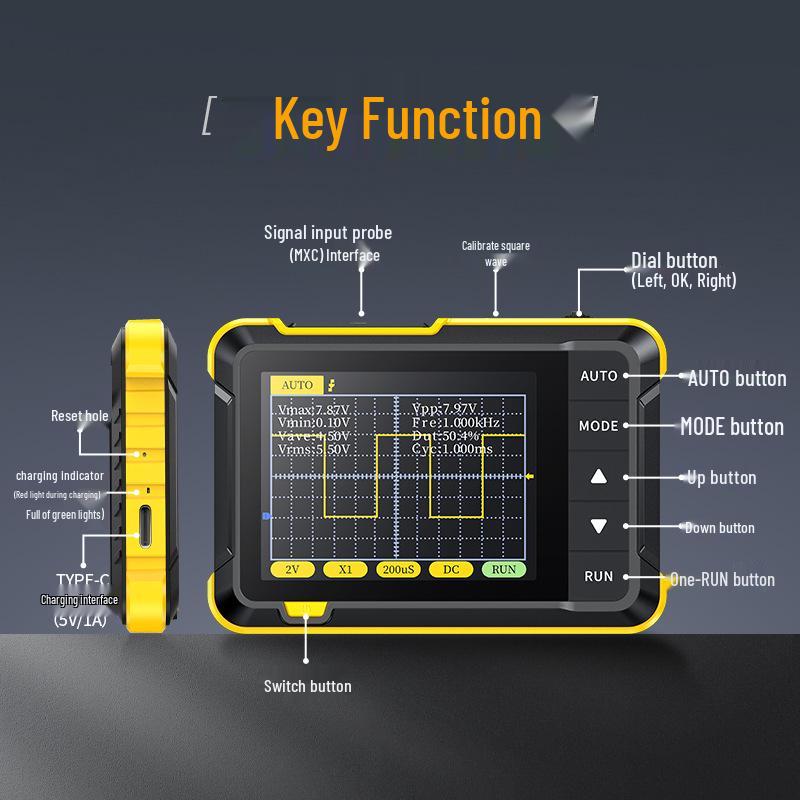 FNIRSI-DSO 152 Handheld Digital Oscilloscope for Beginners - Portable, Small, and Ideal for Teaching and Repairs
