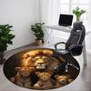 1pc Lion Family Circle Office Round Rug, Carpet for Office, Gaming, Lightweight Round Floor Mat Yy260208088