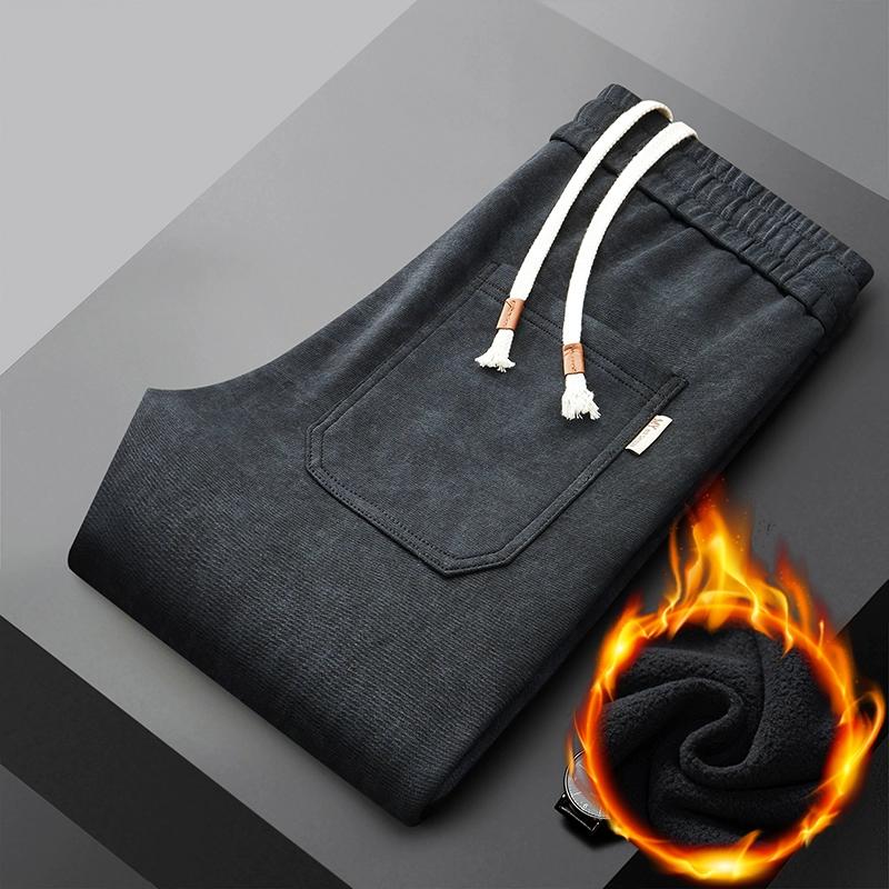 

Зимние мужские брюки мужские бархатные широкие брюки с высокой талией мужские толстые винтажные свободные брюки серые повседневные теплые флисовые брюки мужские 3XL чёрный