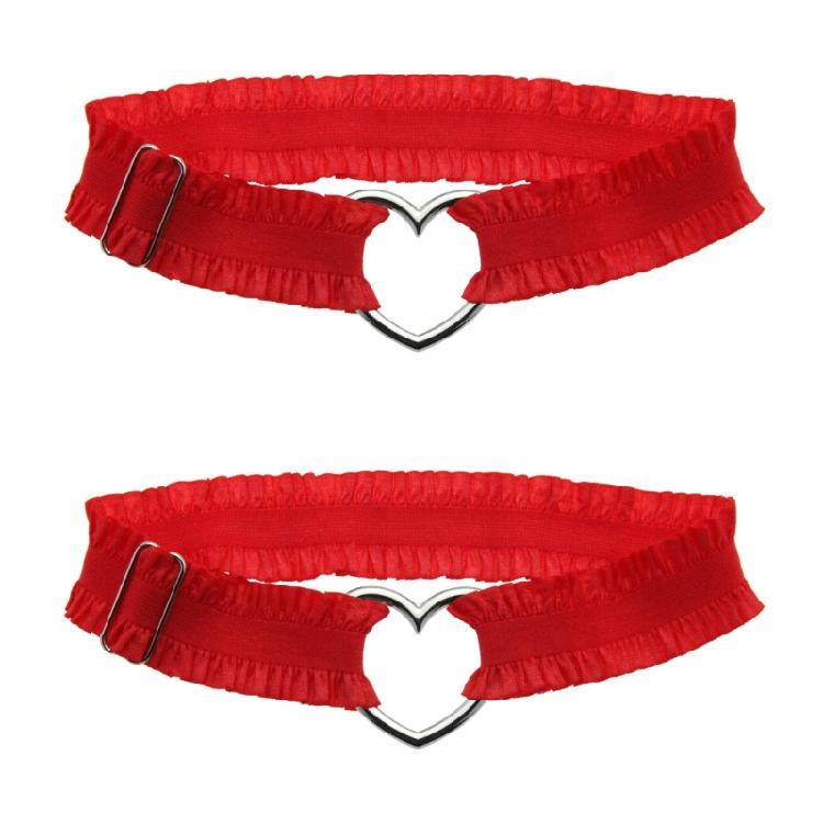 Unique Heart Lace Belt Ruched Leg Jewelry Perfect for Halloween and Stage Shows Music Festivals Photo Props