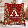 Personalized Family Christmas Blanket, Custom Last Name Monogram Fleece Throw, Merry Christmas Gift, Red Holiday Blanket, Family Xmas Decor