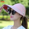 Fashion Womens Ladies Summer Beach Vacation Wide Brim Foldable Sun Hat Anti-UV Beach Visor Caps Casual Hats