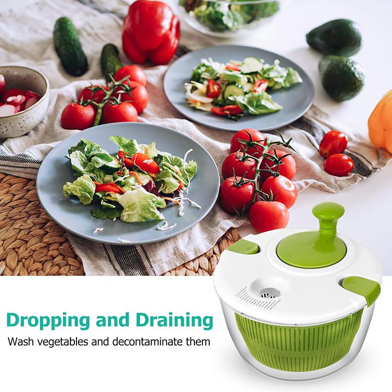 Salad Spinner Vegetable Washer Dryer Drainer Strainer with Bowl  Colander Fruit Washer Pasta and Fries Spinner