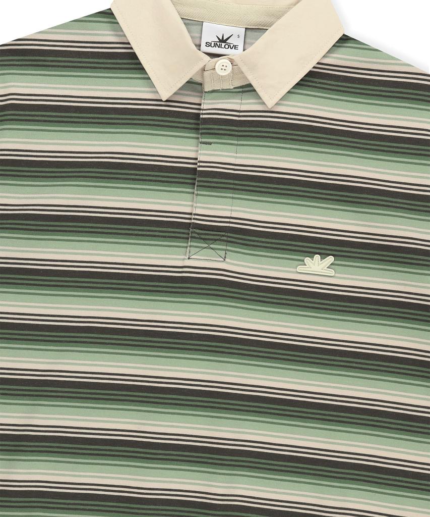Sun Love Striped Caddy Polo Green
