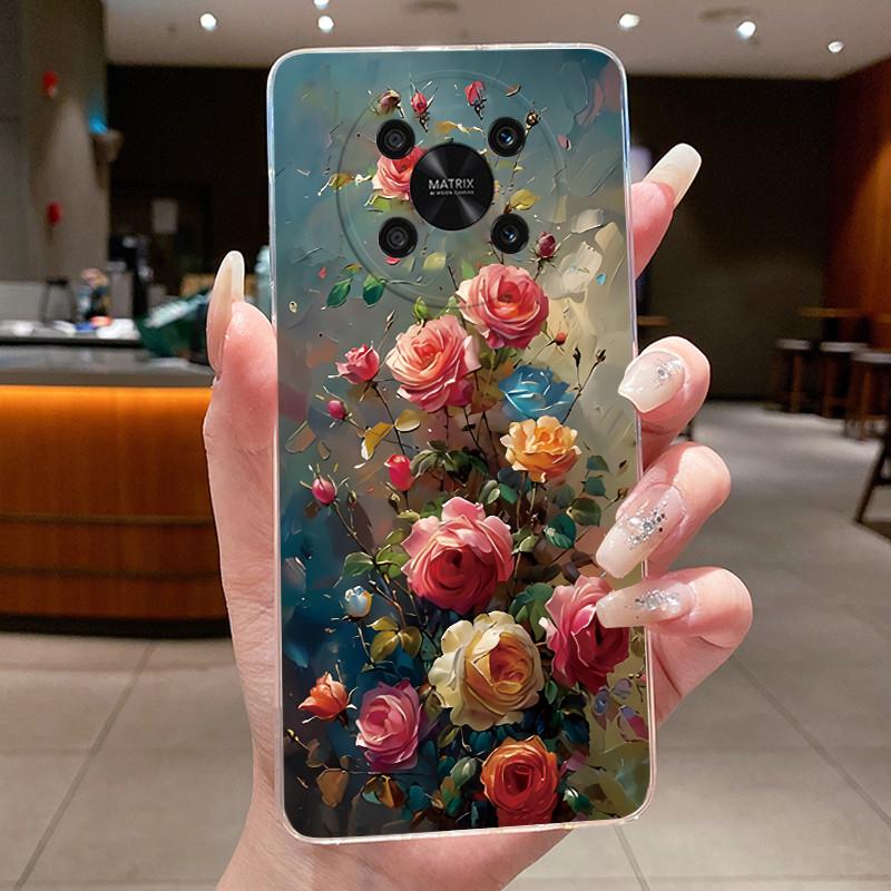 For Honor X9 Case HonorX9 4G 5G Elegant Luxury Butterfly Flower Printing Soft Silicone Clear TPU Protective Cover Phone Cases