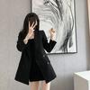 Fashionabla svart kostymjacka för kvinnor Spring Double Breasted Blazer