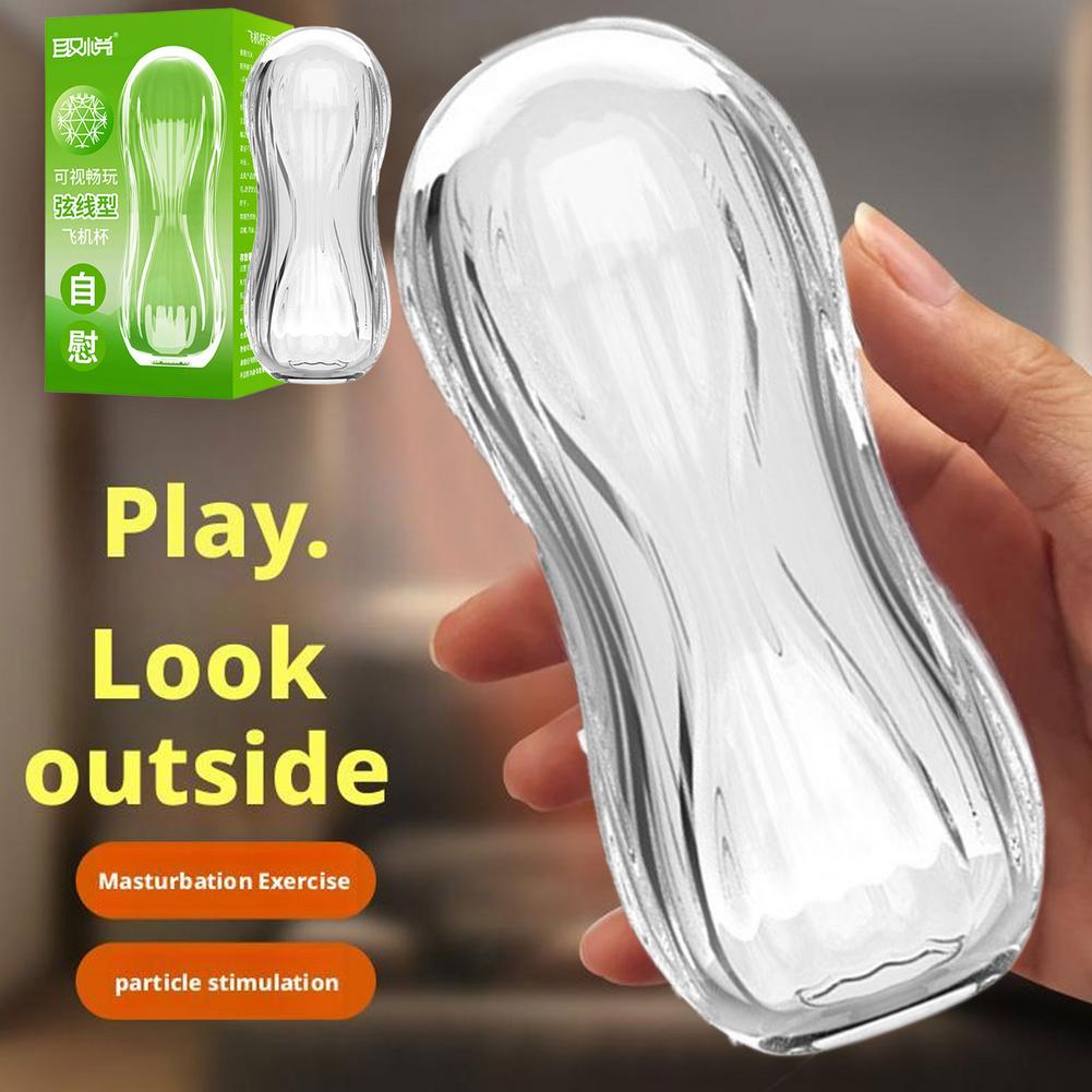 Transparent Male Masturbator Sex Toys Portable Stroker Toy for Blowjob Fake Pussy Sex Toy Penis Masterbator Cup for Men