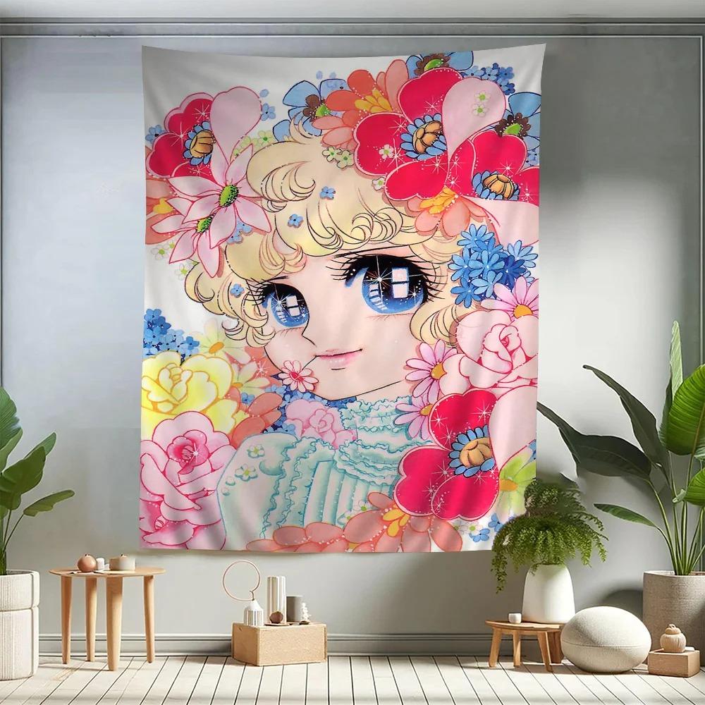Anime Manga kawaii Candy Anime Colorful Tapestry Wall Hanging Bohemian Wall Tapestries Mandala Wall Hanging Sheets