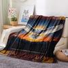 1Pc Cartoon Print Flannel Blanket, High Quality Comfortable for All Seasons, Home Decor, Warmth and Comfort, Perfect for Christmas Birthday Gift