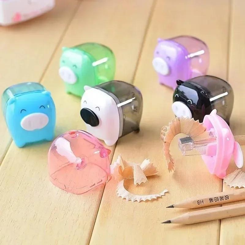 3 stk Plast Blyantspissere Flerfarget Farge Kawaii Gris og Dyreformet Koreansk Skoleartikler Læremateriell for Barn